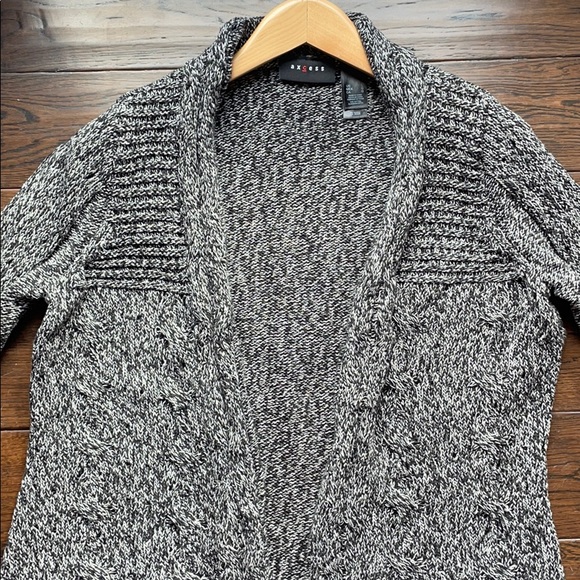 Axcess black marled open cardigan - Picture 3 of 7